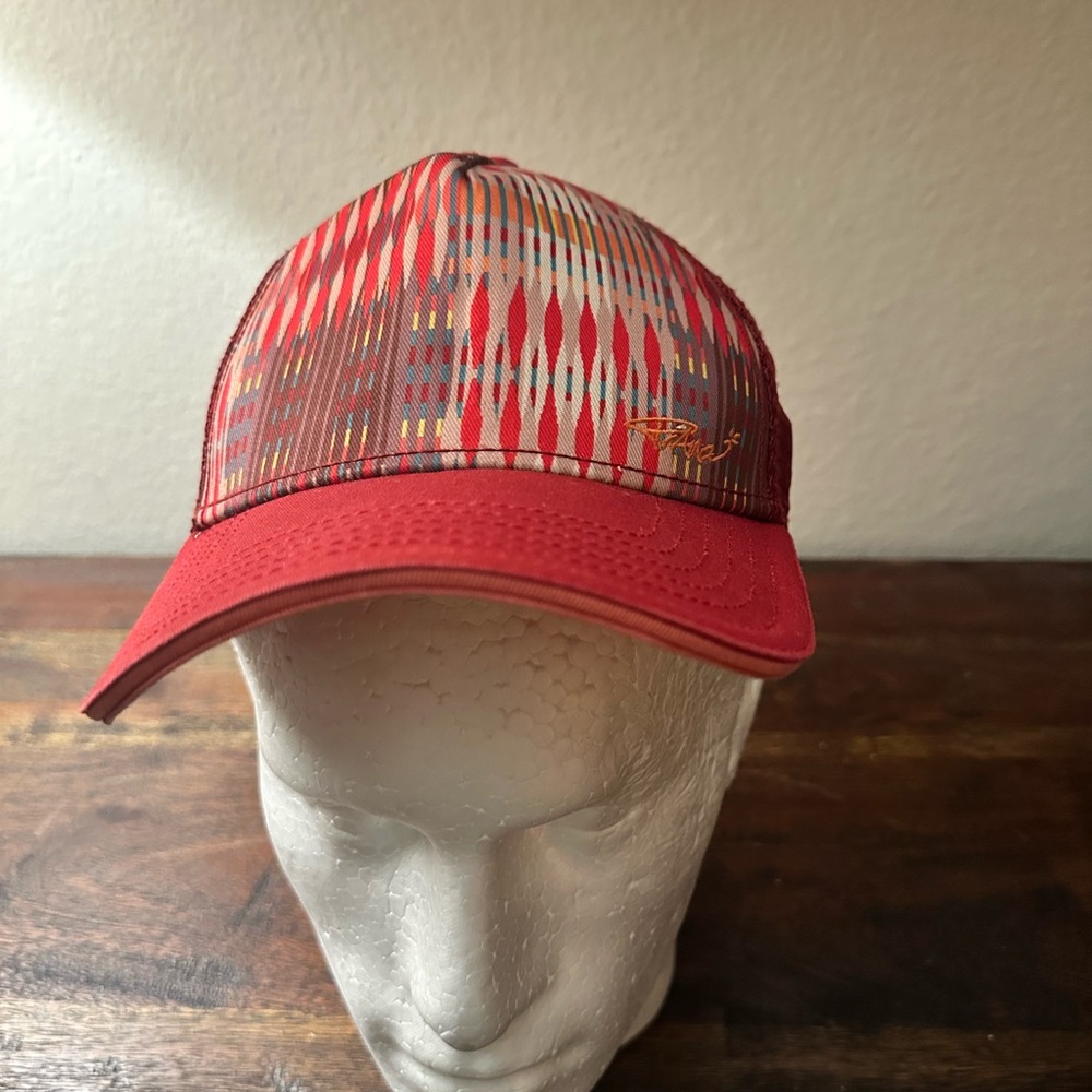 prAna Trucker Hat Mesh‎ Snapback Red Pink Aztec Southwestern Underbill